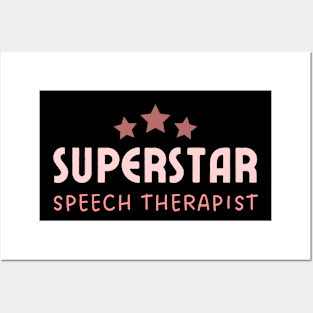 Speech Therapist Superstar – Typography – Peach Posters and Art
